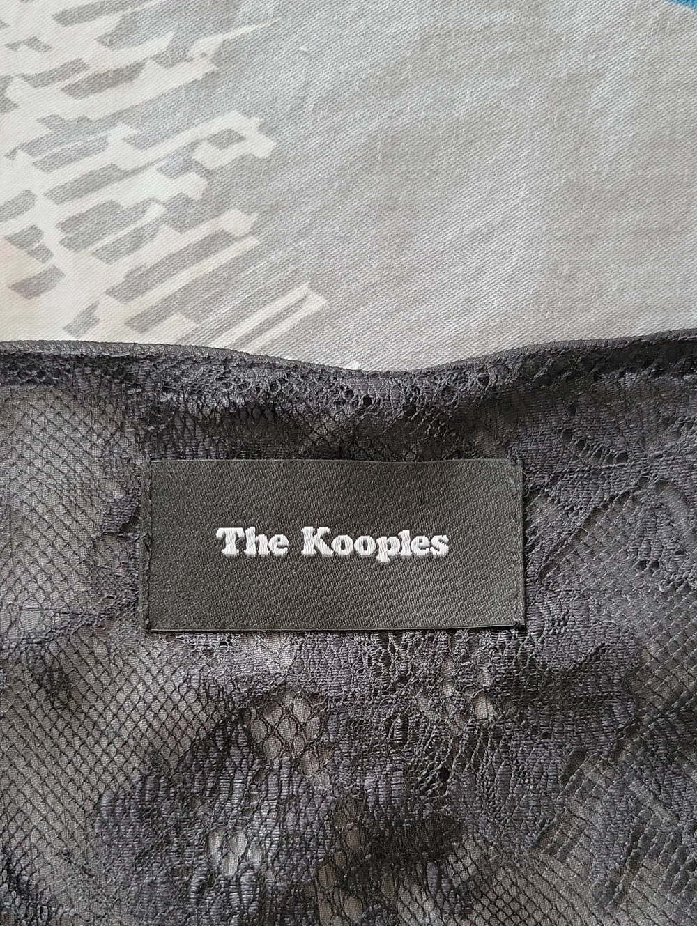 The Kooples Black Lace Sheer Long-Sleeve Peplum Blouse - Picture 10 of 15